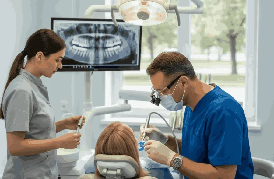 dentist in plano doing restorative dentistry